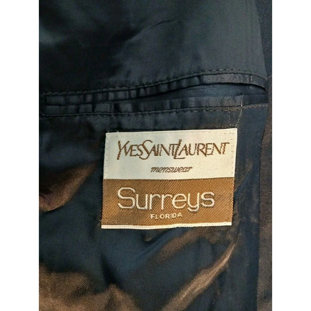 VTG 90s Yves Saint Laurent Men's Charcoal Blazer 40R